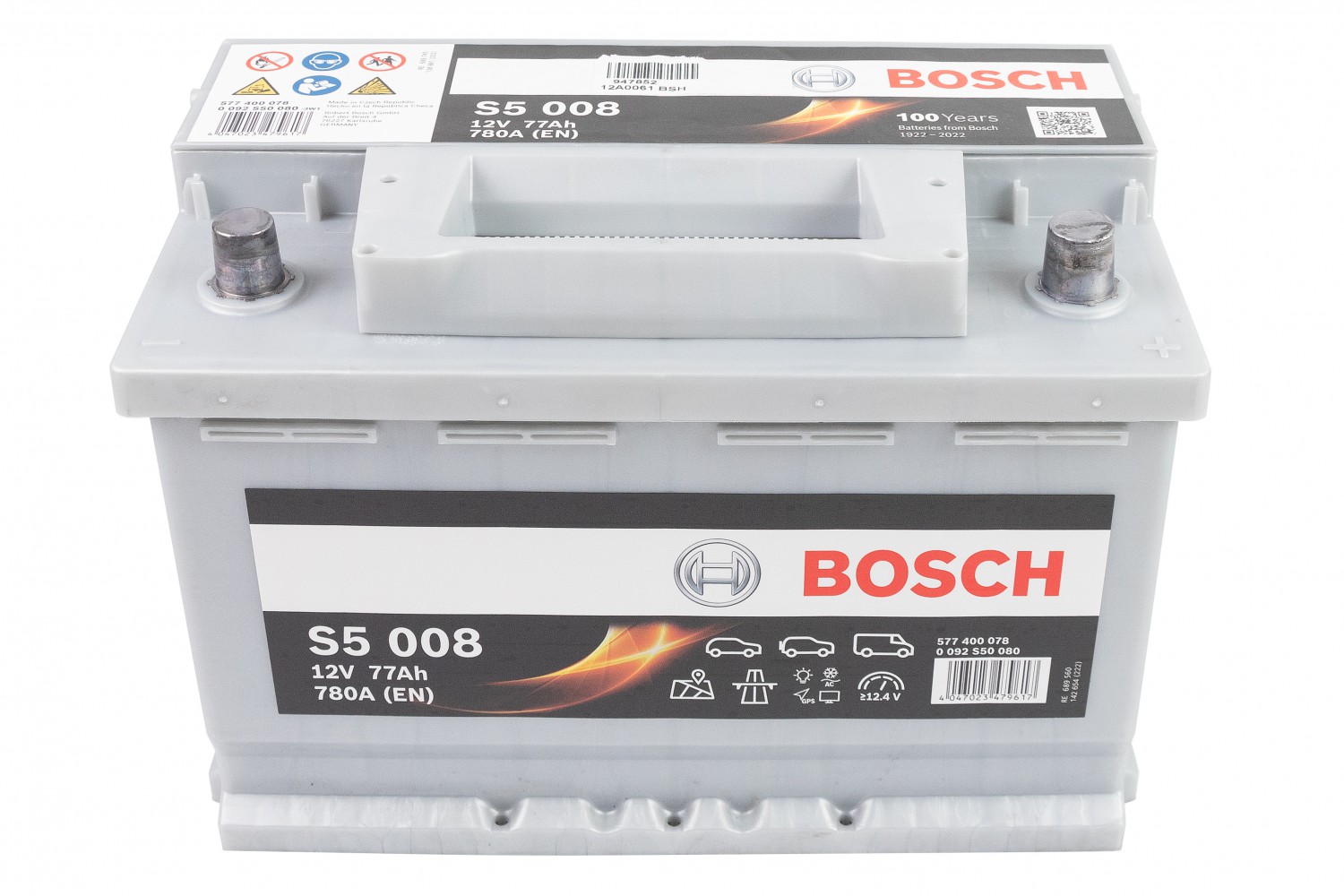 АКУМУЛЯТОР BOSCH 12В/77АГ/780А/17,54КГ